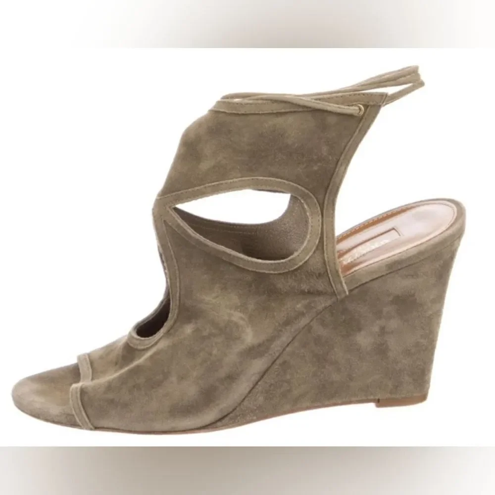 Aquazzura sexy thing suede wedges size 40(USA 9)